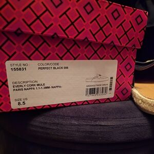 Authentic Tory Burch Everly Cork Mules US Women's Size 8.5